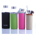 Ecofriendly Glass fruit sport handy bottle,heat resistant drinking glass bottle